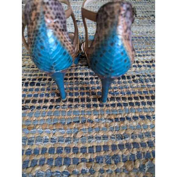 House of Harlow 1960 Blue and Brown Heeled Sandals - Picture 5 of 12
